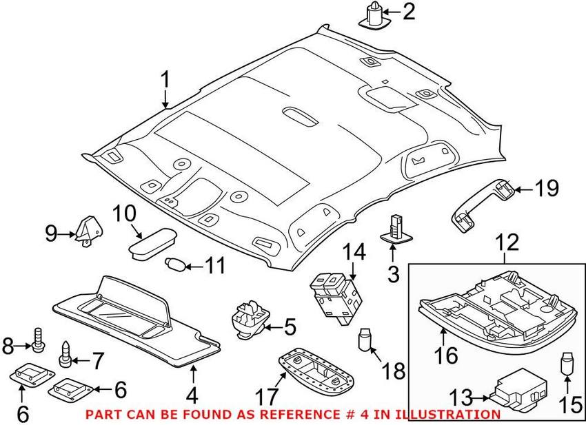 Volvo Sun Visor - Driver Side (Gray) (w/ Home Link) 39822709